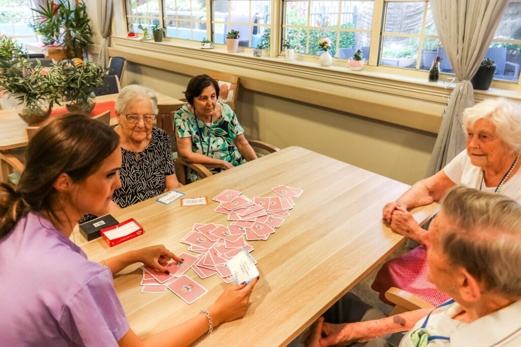 Ibis Care aged care residents cards lifestyle languages