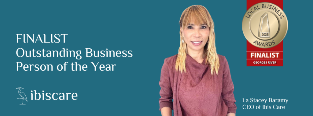 La Stacey Baramy Ibis Care aged care finalist business awards